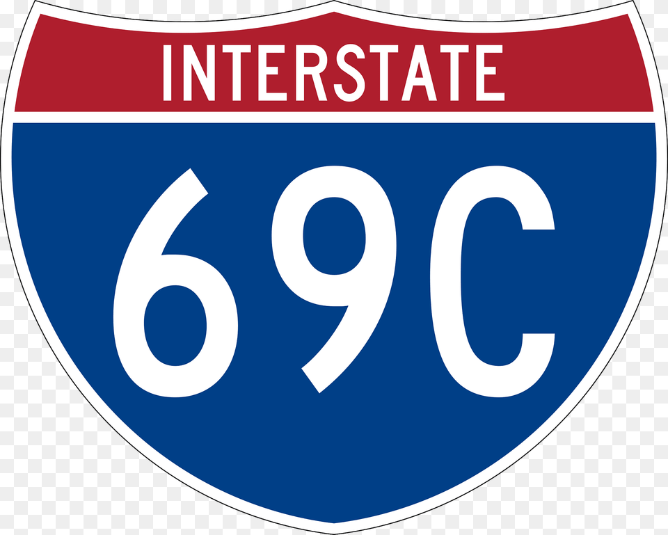 Interstate 69c Sign Clipart, Symbol, Text, Number Free Png