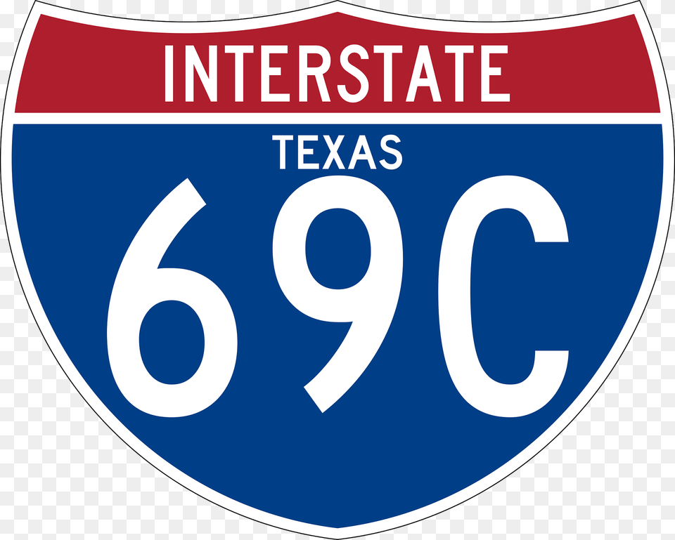 Interstate 69c Texas Sign Clipart, Symbol, Text, Number Png Image