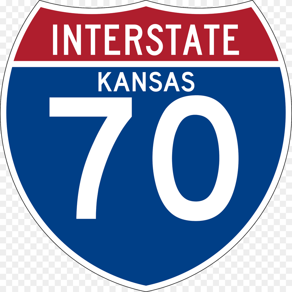 Interstate 70 Kansas Sign Clipart, Symbol, Number, Text, Disk Free Png Download