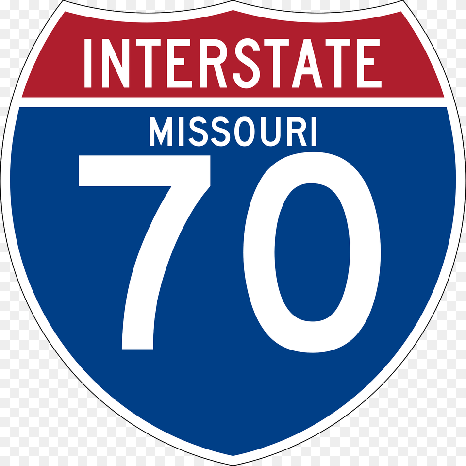 Interstate 70 Missouri Sign Clipart, Symbol, Number, Text, Disk Png Image