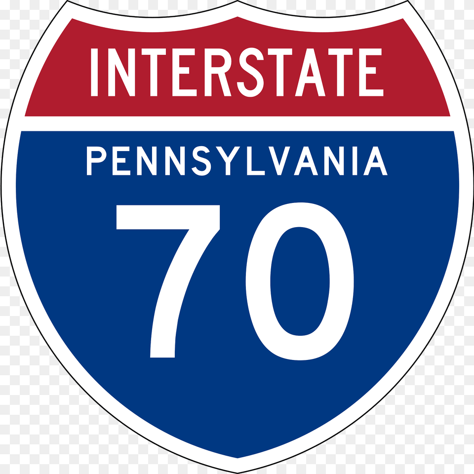 Interstate 70 Pennsylvania Sign Clipart, Symbol, Text, Number, Disk Free Transparent Png