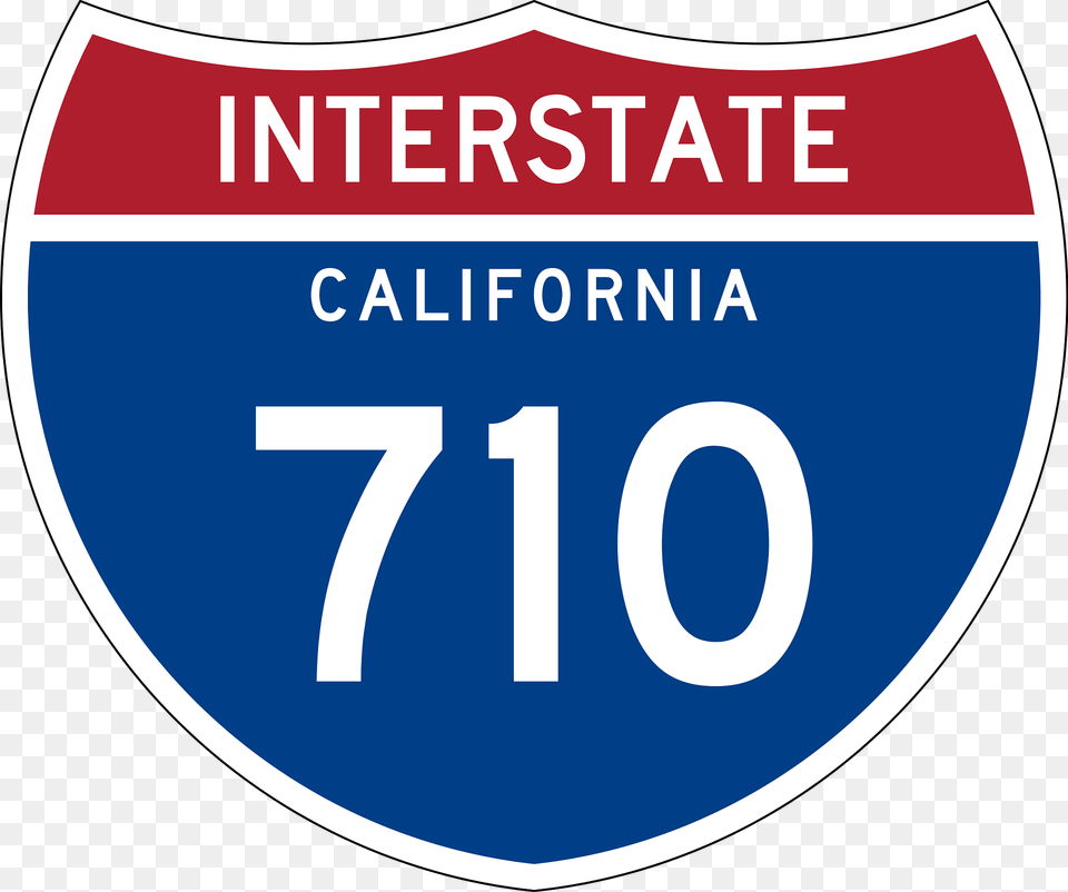 Interstate 710 California Sign Clipart, Symbol, License Plate, Text, Transportation Png Image