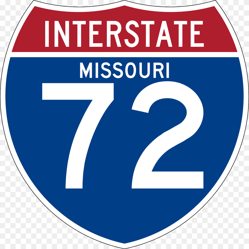 Interstate 72 Missouri Sign Clipart, Symbol, Number, Text, Disk Free Png