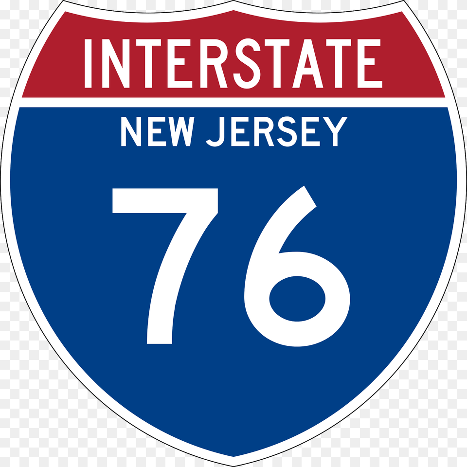 Interstate 76 New Jersey Metric Sign Clipart, Symbol, Text, Number, Disk Free Transparent Png