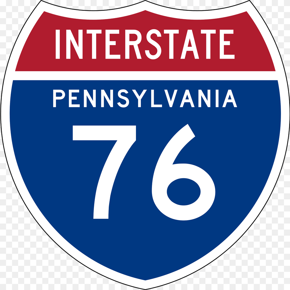 Interstate 76 Pennsylvania Sign Clipart, Symbol, Text, Number, Disk Free Png Download