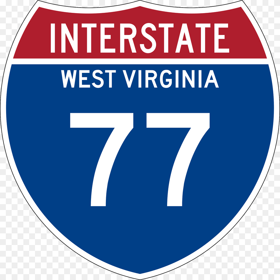 Interstate 77 West Virginia Metric Sign Clipart, Symbol, Text, Number, Logo Free Png Download