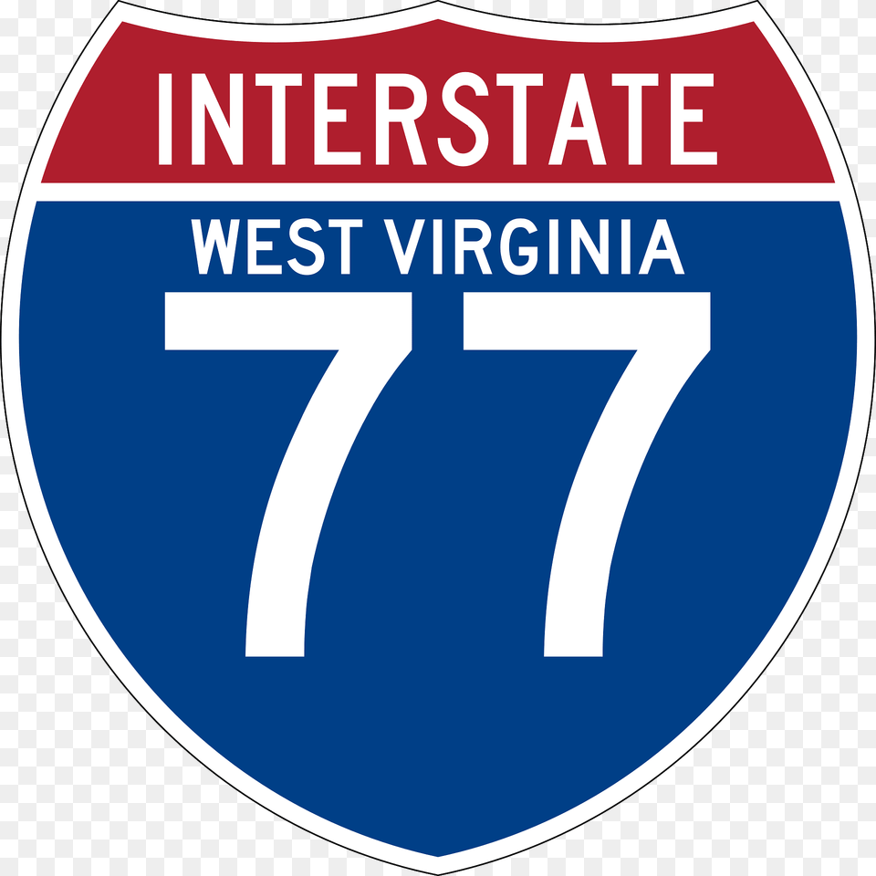 Interstate 77 West Virginia Sign Clipart, Symbol, Text, Number, Disk Free Png Download
