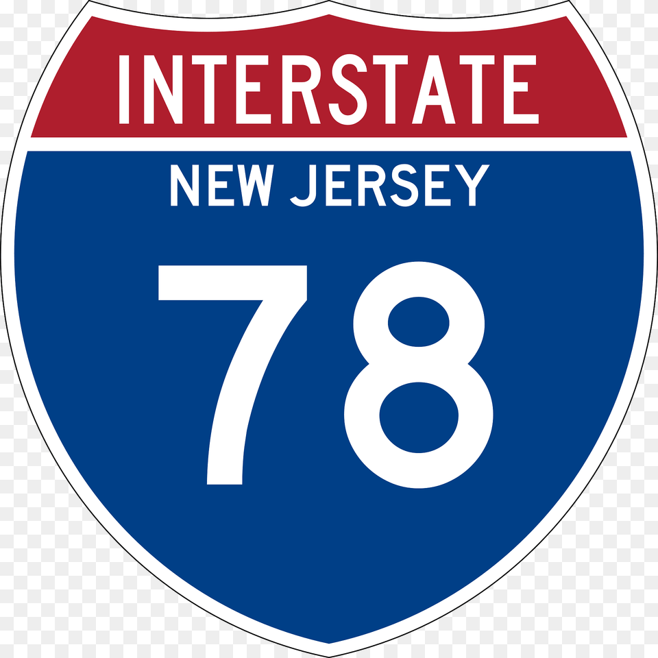 Interstate 78 New Jersey Metric Sign Clipart, Symbol, Number, Text Png Image