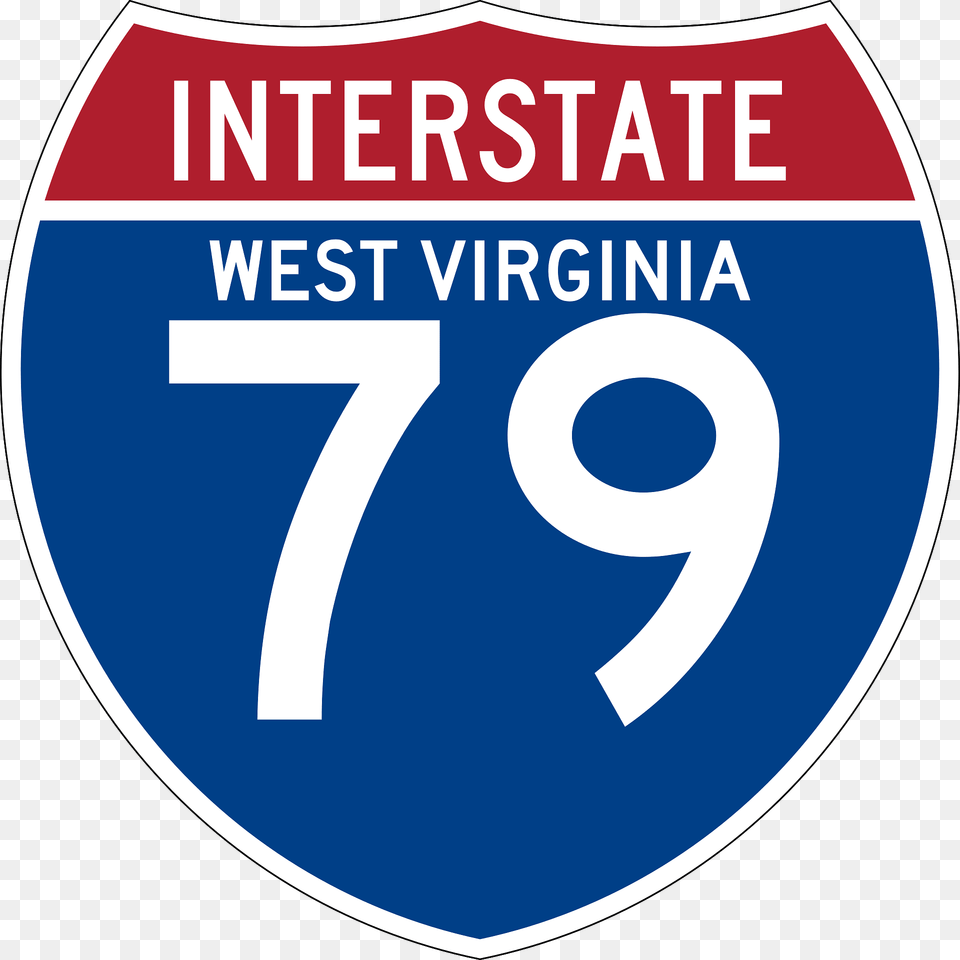 Interstate 79 West Virginia Sign Clipart, Symbol, Number, Text, Disk Png