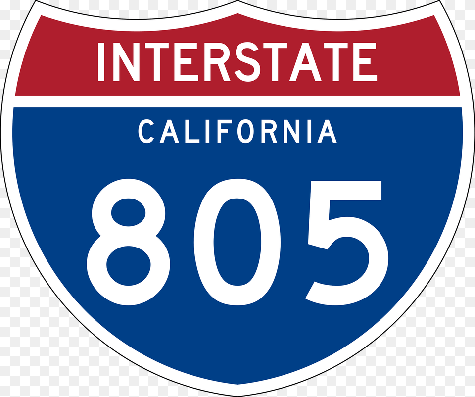 Interstate 805 California Sign Clipart, Symbol, Text, Number Free Transparent Png
