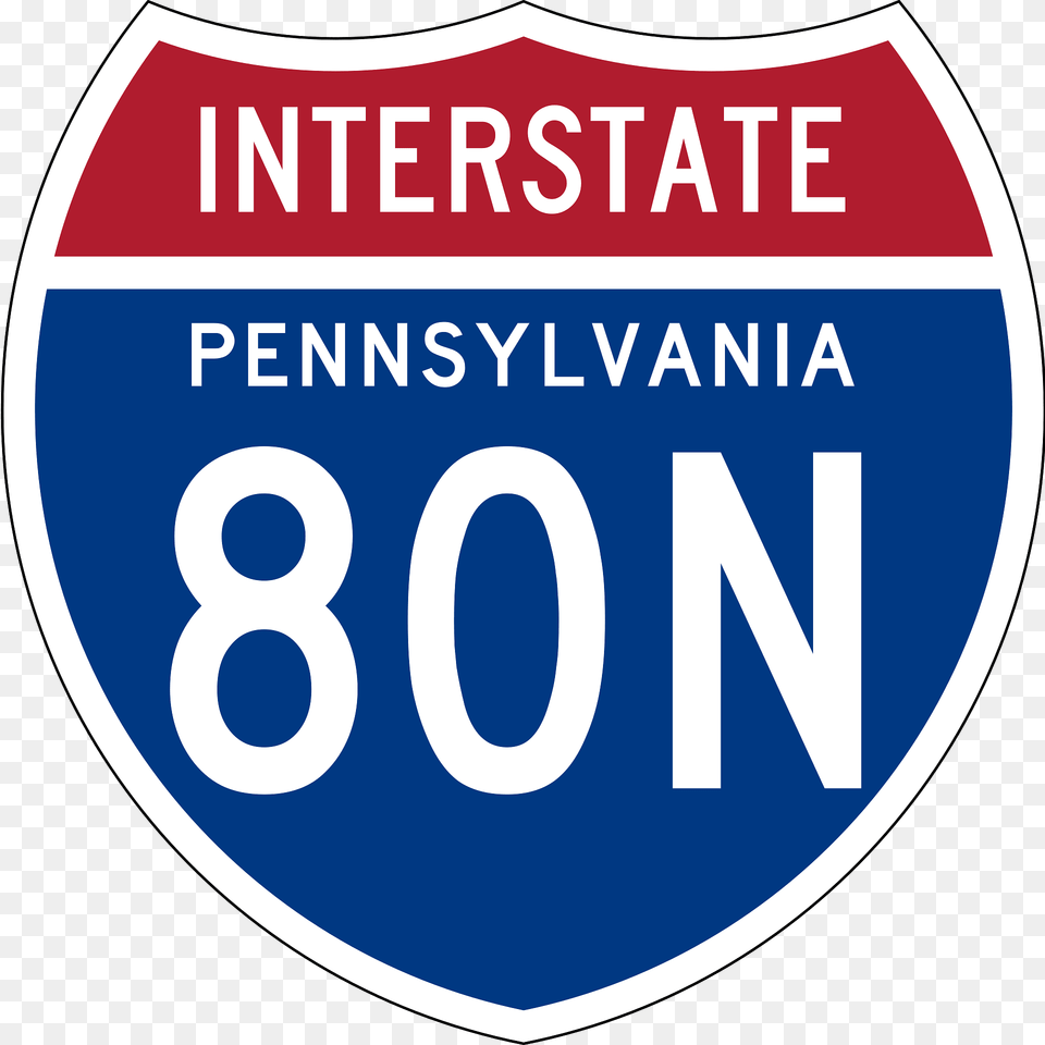 Interstate 80n Pennsylvania Sign Clipart, License Plate, Transportation, Vehicle, Symbol Free Png
