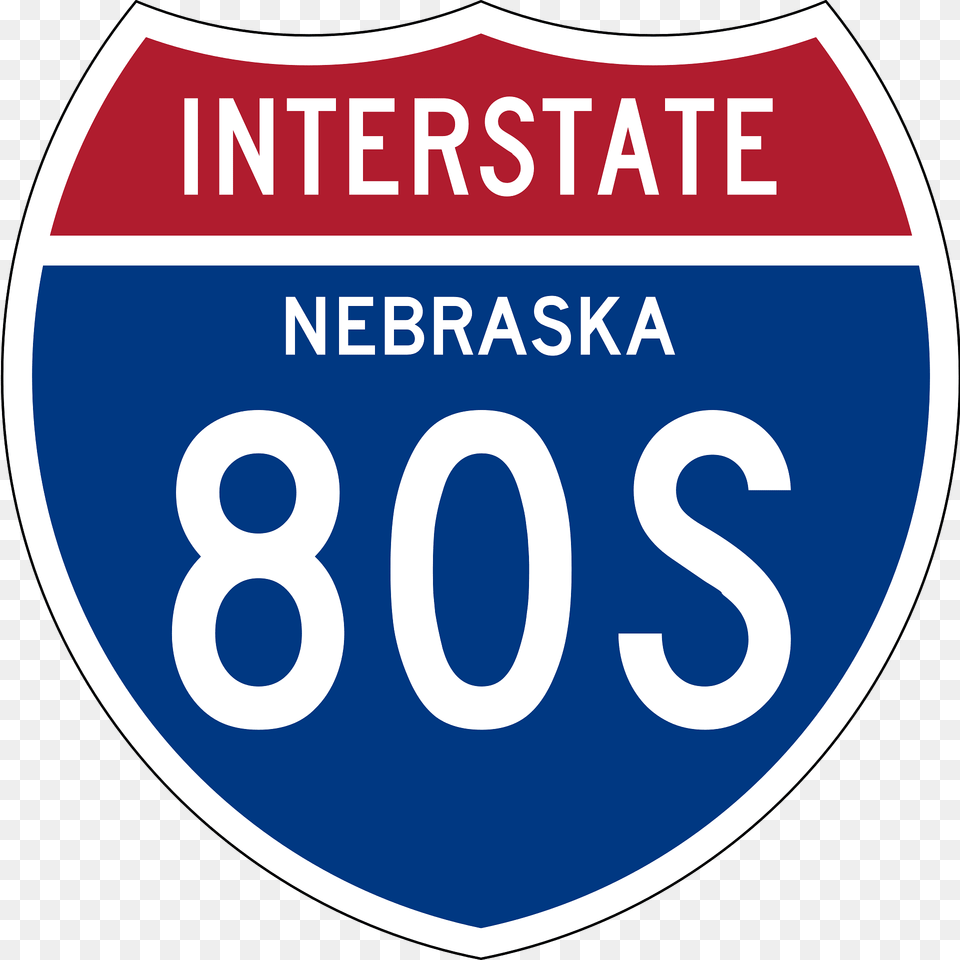 Interstate 80s Nebraska Sign Clipart, Symbol, Text, Number, Disk Free Png
