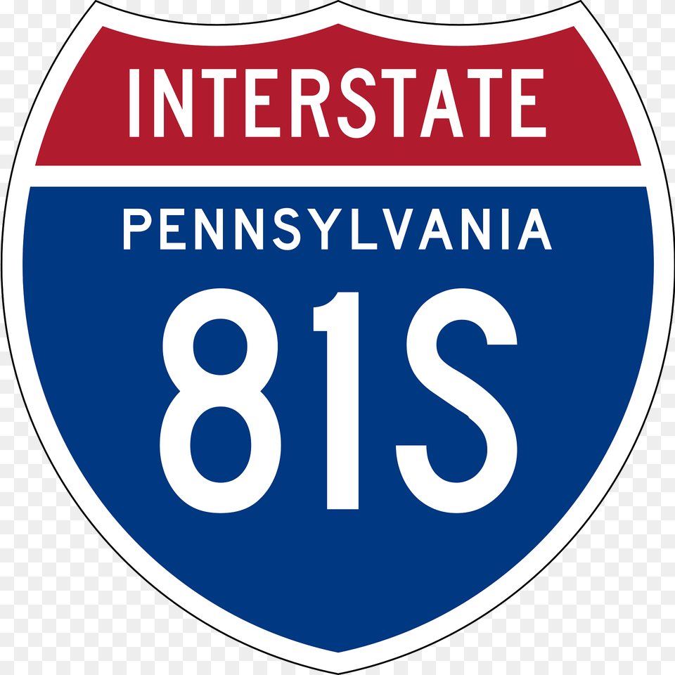 Interstate 81s Pennsylvania Sign Clipart, Symbol, Text, Disk Free Transparent Png