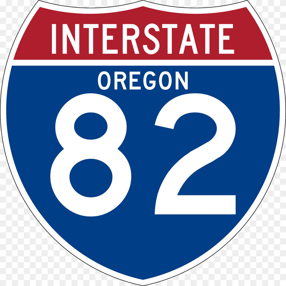 Interstate 82 Oregon Sign Clipart, Symbol, Number, Text, Disk Free Transparent Png