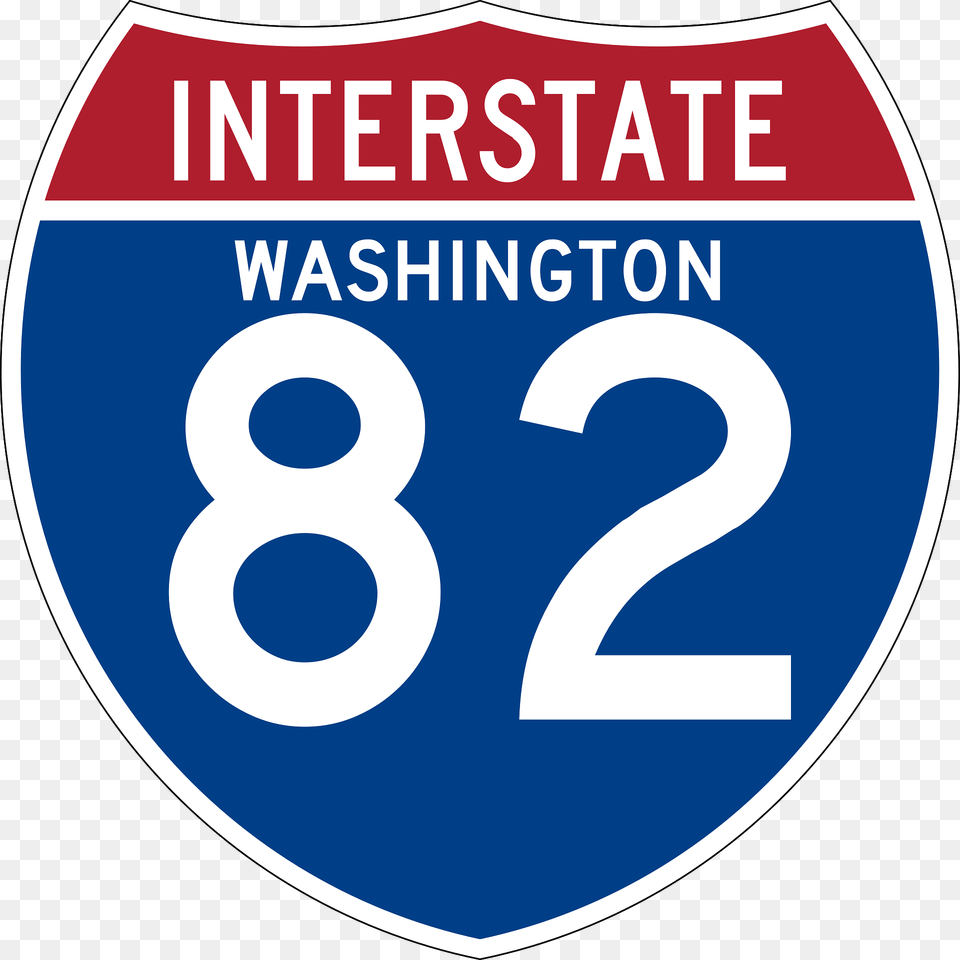 Interstate 82 Washington Sign Clipart, Symbol, Number, Text, Disk Png Image