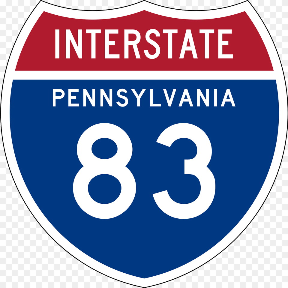 Interstate 83 Pennsylvania Sign Clipart, Symbol, Disk, Text Free Transparent Png