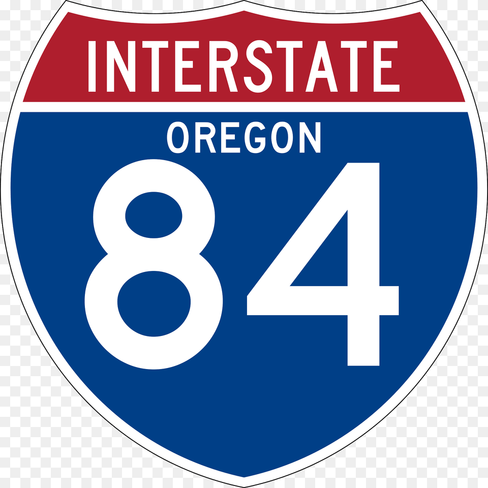 Interstate 84 Oregon Sign Clipart, Symbol, Number, Text Free Png