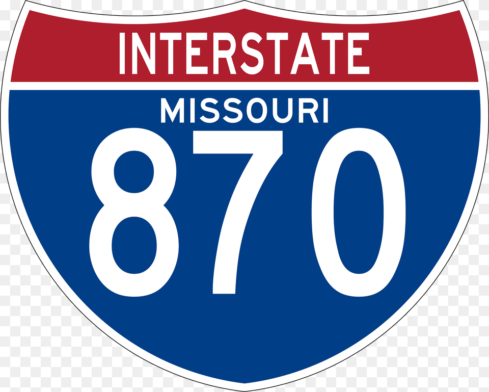 Interstate 870 Missouri Sign Clipart, Symbol, Number, Text Free Png Download