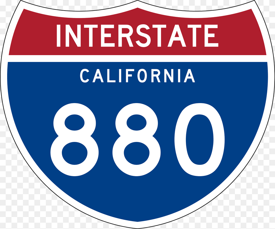Interstate 880 California Sign Clipart, Symbol, Number, Text Png