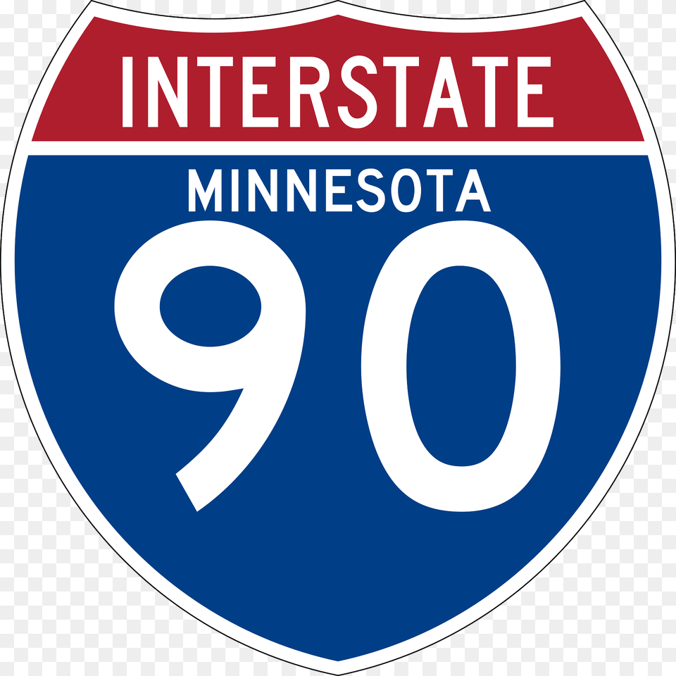 Interstate 90 Minnesota Sign Clipart, Symbol, Disk, Text Png Image