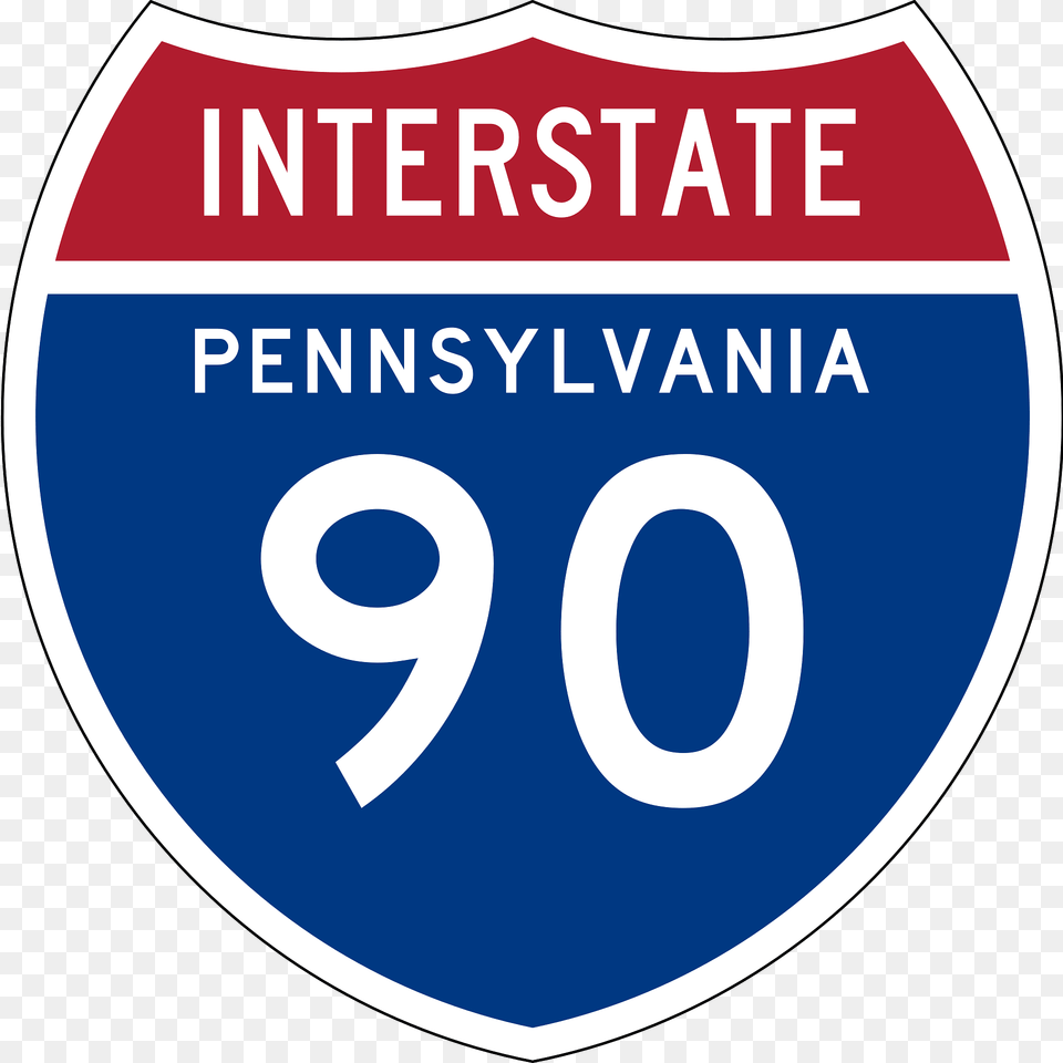 Interstate 90 Pennsylvania Sign Clipart, Symbol, Disk Free Transparent Png