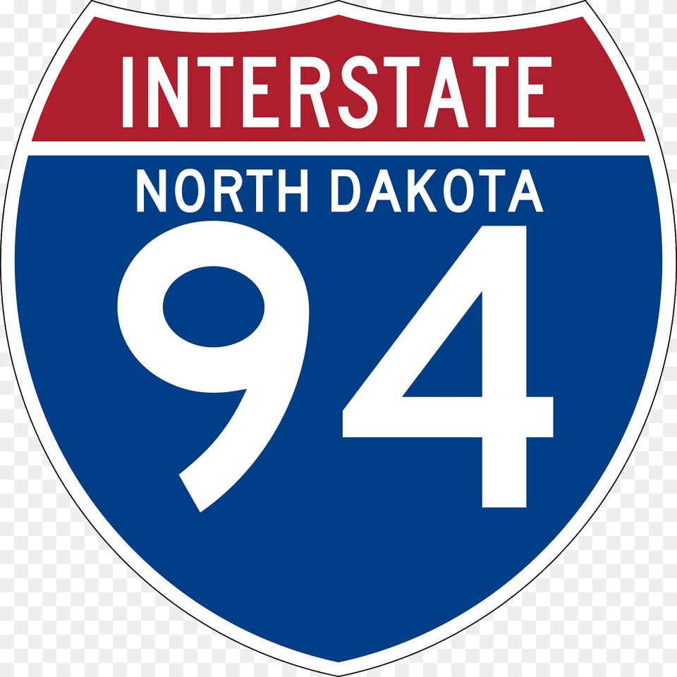 Interstate 94 North Dakota Sign Clipart, Symbol, Text, Number, Disk Free Png Download