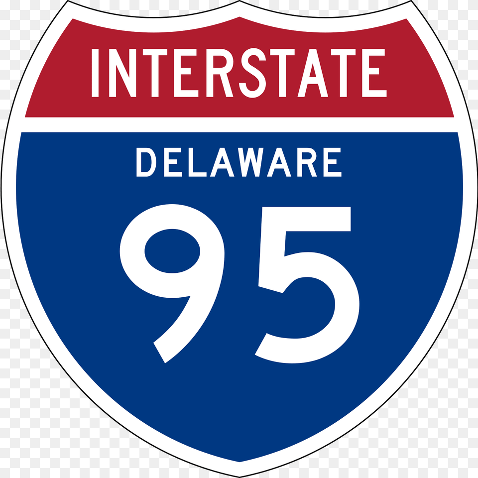 Interstate 95 Delaware Sign Clipart, Symbol, Text, Disk Free Png