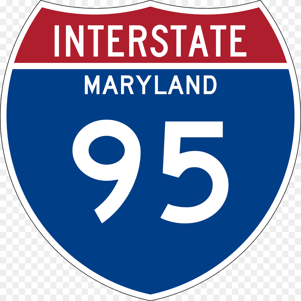Interstate 95 Maryland Metric Sign Clipart, Symbol, Text, Disk Free Png