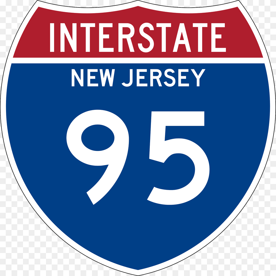 Interstate 95 New Jersey Metric Sign Clipart, Symbol, Text, Disk Free Transparent Png