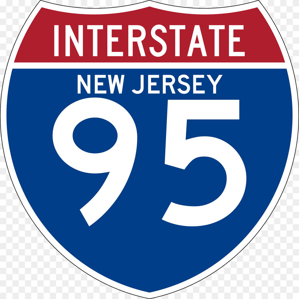 Interstate 95 New Jersey Sign Clipart, Symbol, Text, First Aid, Number Png Image
