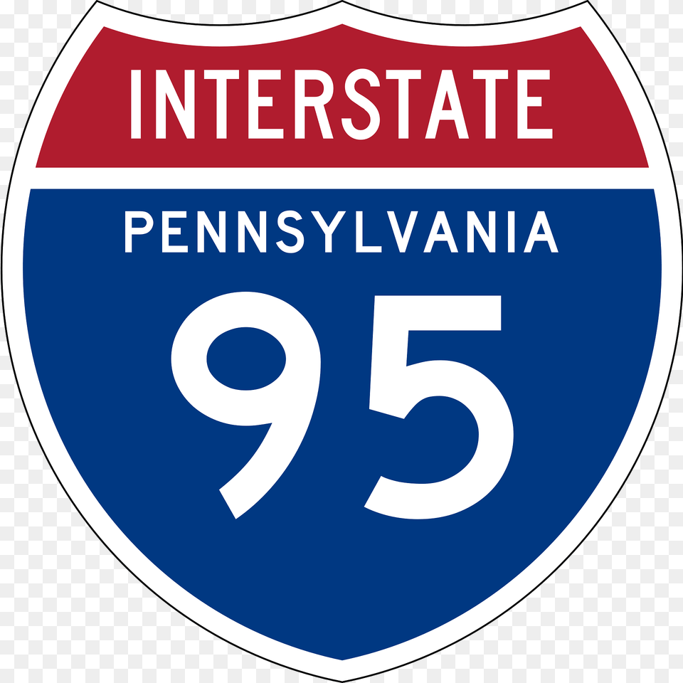 Interstate 95 Pennsylvania Sign Clipart, Symbol, Text, Disk Free Png