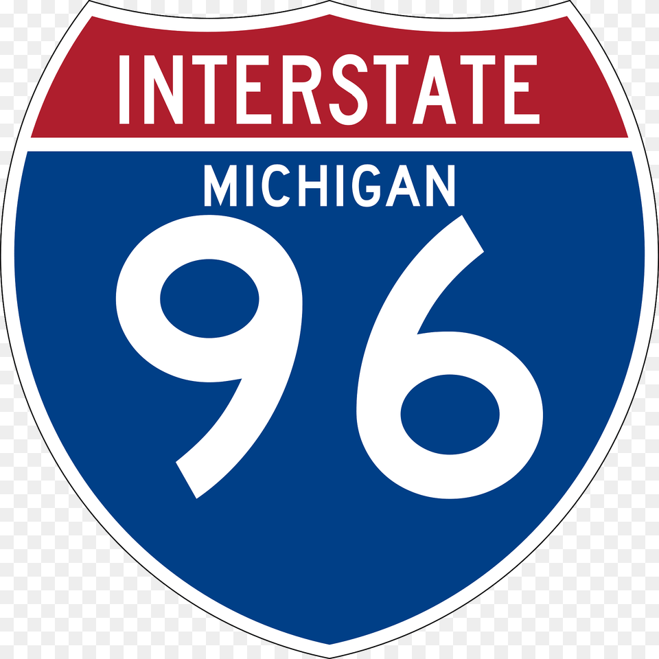 Interstate 96 Michigan Sign Clipart, Symbol, Disk, Text Free Png Download