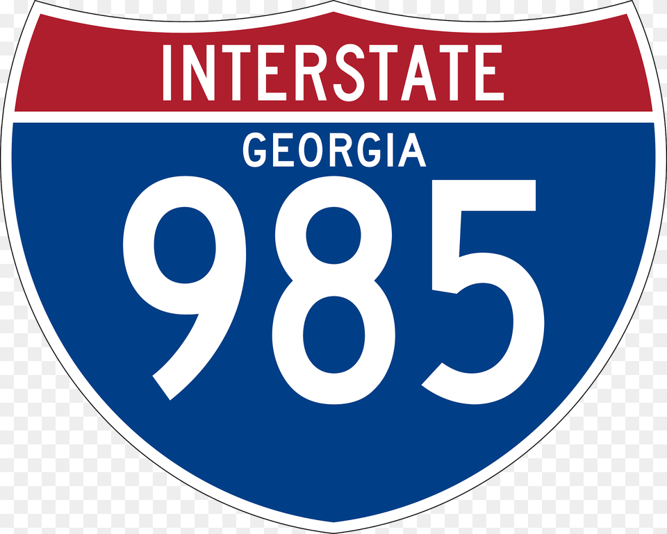 Interstate 985 Georgia Sign Clipart, Symbol, Number, Text Free Transparent Png