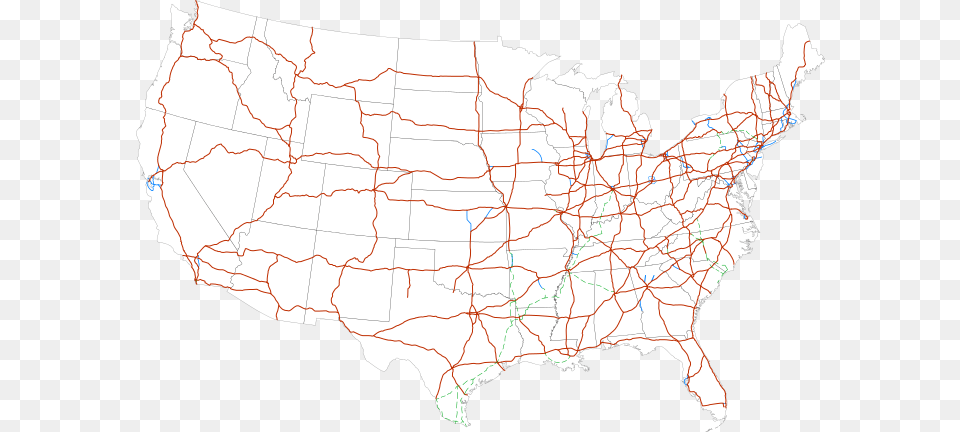 Interstate Highway System Main Map Of Us Interstate Highway System, Atlas, Chart, Diagram, Plot Free Transparent Png