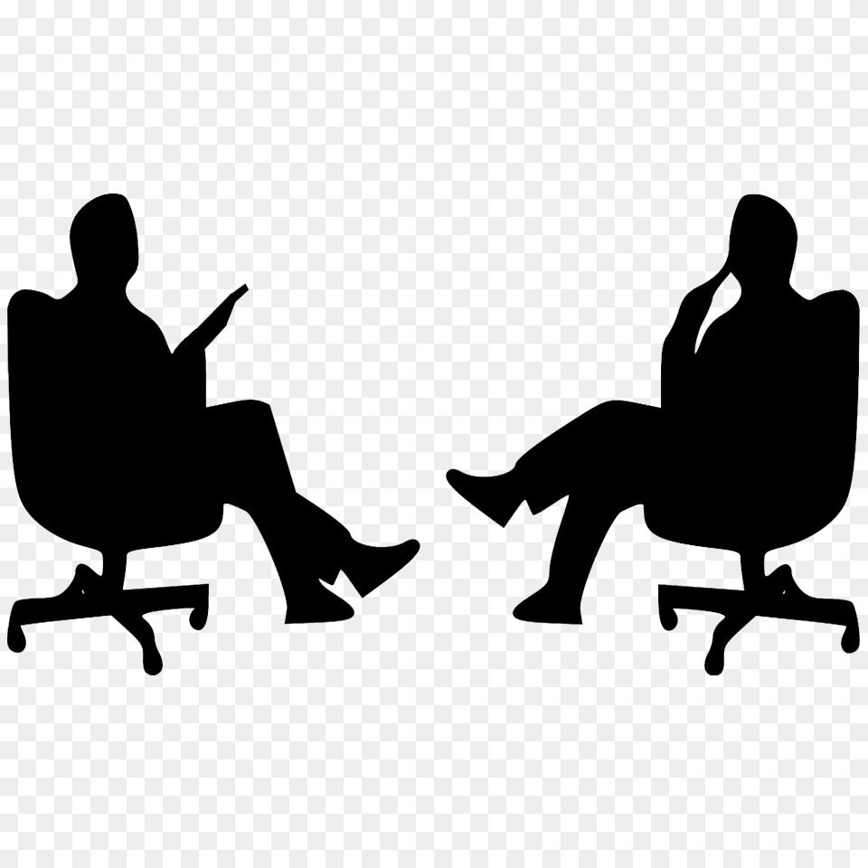 Interview Clipart One To One, Person, Silhouette, Sitting, Adult Free Png Download