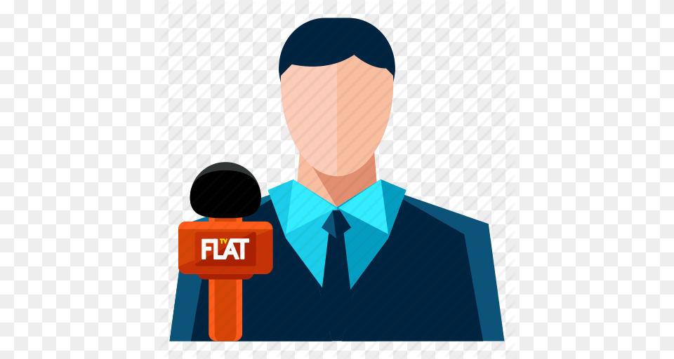 Interviewer Male Man News Reporter Icon, Person, Crowd, Accessories, Tie Free Png