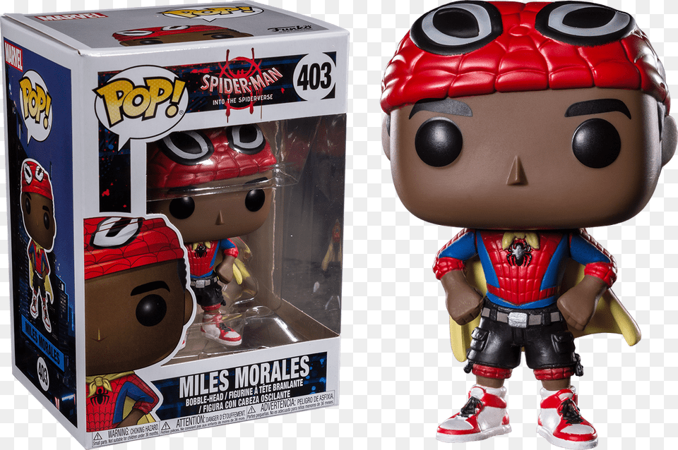 Into The Spider Verse Miles Morales Marvel39s Spider Man Pop, Toy, Person, Face, Head Png Image
