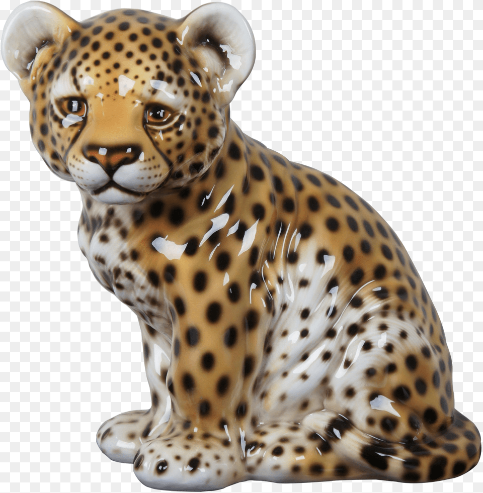 Intrada Baby Cheetah Cub Seated Ceramic Figure African Leopard Free Png
