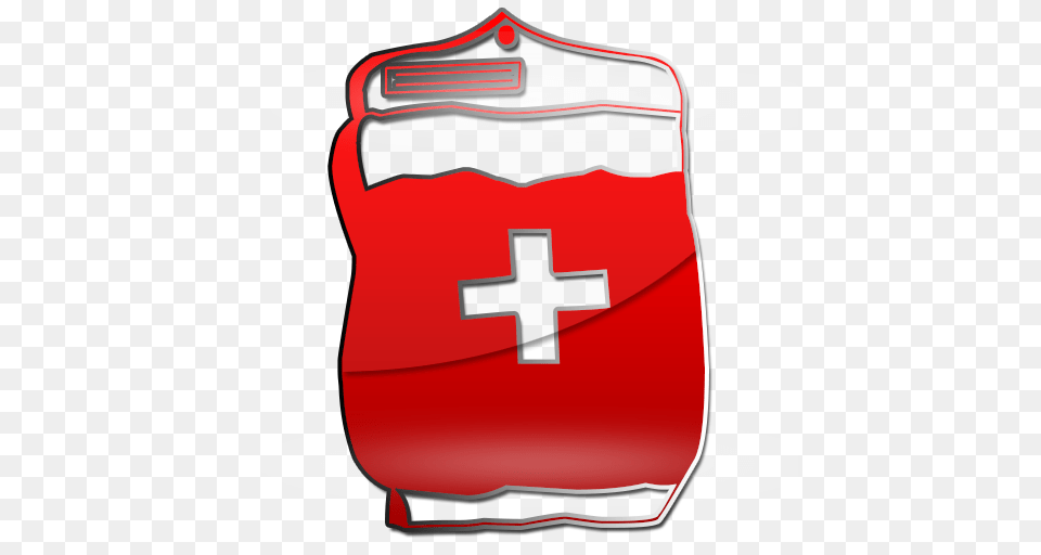Intravenous Solution Bag Red Clipart Image, First Aid, Backpack, Clothing, Shirt Free Png Download