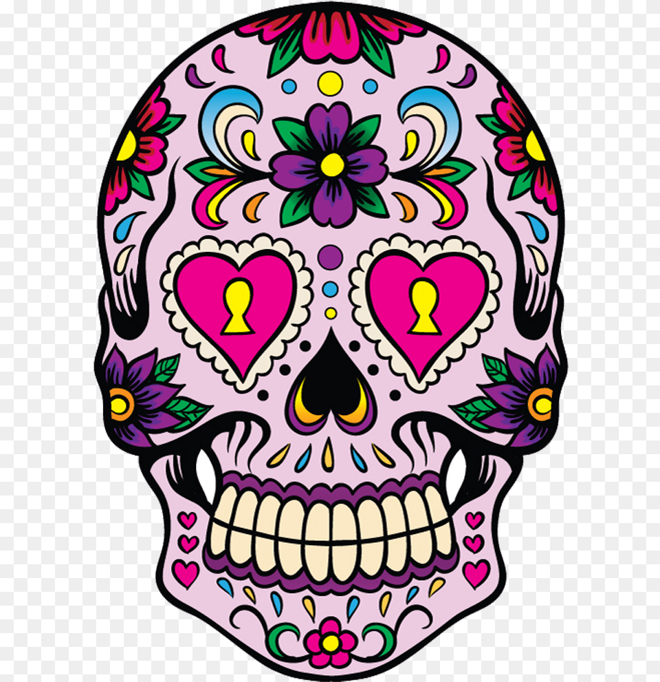 Intricate Drawing Sugar Skull Calavera Skull, Purple, Graphics, Art, Doodle Free Png