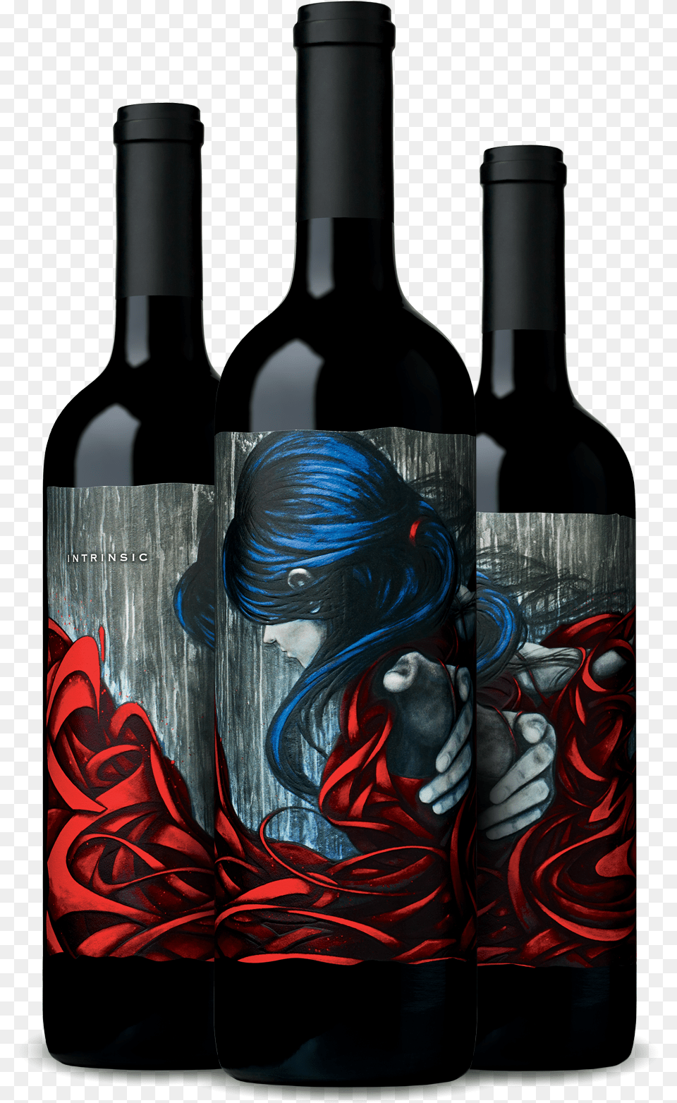 Intrinsic Wine Red Blend, Bottle, Adult, Wine Bottle, Person Free Transparent Png