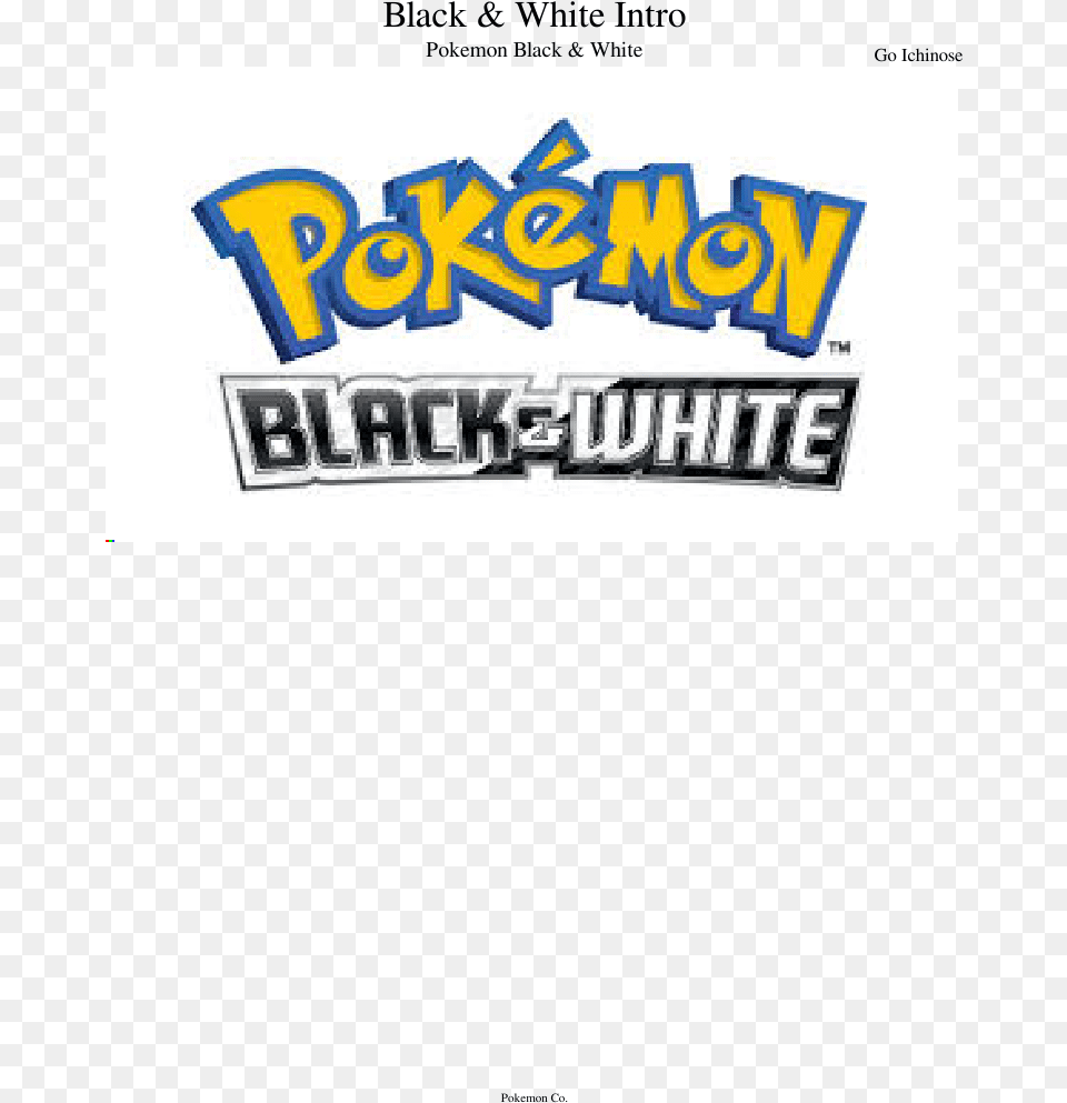 Intro Theme Pokemon Black And White Logo, Sticker Free Png Download