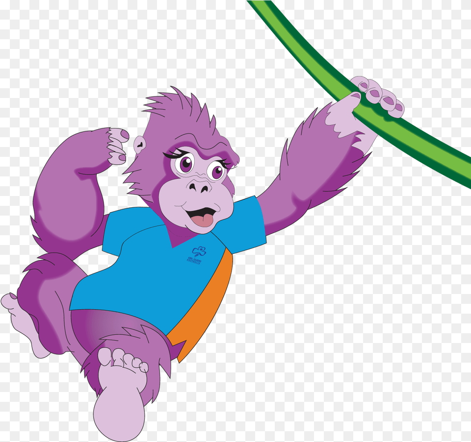 Introducing Gabi The Gorilla Cartoon, Baby, Person, Purple, Face Free Png Download