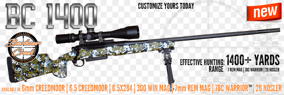 Introducing The All New Bc 1400 Precision Long Range 7bc Warrior, Firearm, Gun, Rifle, Weapon Free Png Download