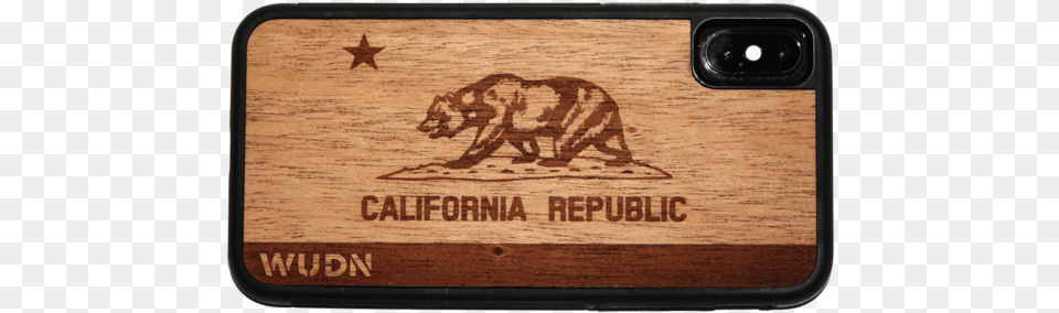 Introducing The California Republic Phone Case In Mahogany California Flag Black And White, Wood, Oven, Microwave, Electrical Device Png Image