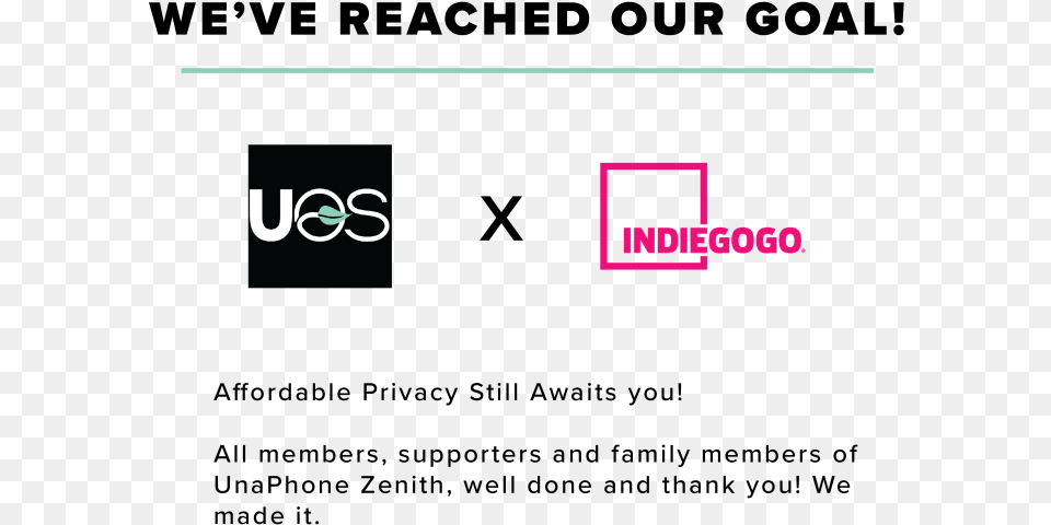 Introducing The Unaphone Zenith The Most Secure And Indiegogo, Logo Png Image