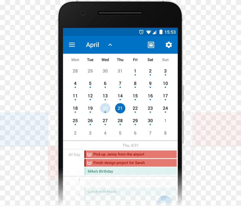 Introducing The Wunderlist Calendar App For Outlook Create Custom Calendar Android, Electronics, Mobile Phone, Phone, Text Free Transparent Png