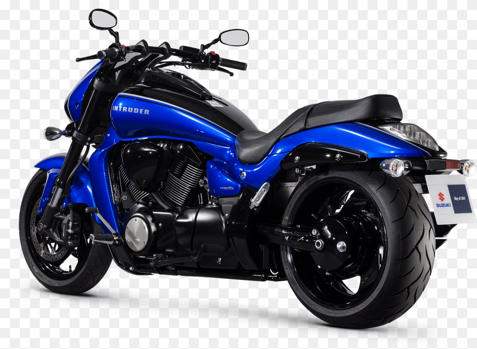 Intruder Pearl Vigor Blue Glass Sparkle Black Rear34 Cruiser, Machine, Motorcycle, Transportation, Vehicle Png Image