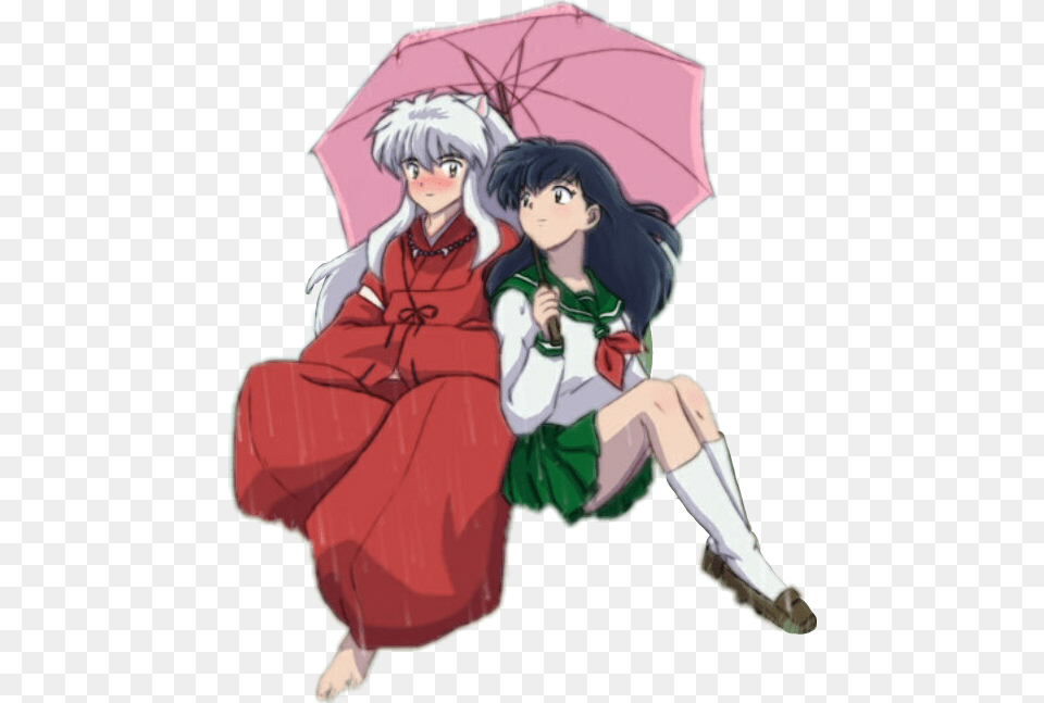 Inuyasha Kagome Inuyashaykagome Azul Rojo Red Blue Kagome And Inuyasha, Publication, Book, Comics, Adult Free Png Download