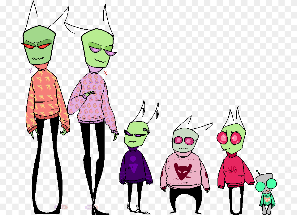 Invader Zim Gir Cartoon, Adult, Man, Male, Person Free Png Download